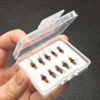 5/10 Uds señuelo de Pesca con mosca biónicos mosquitos moscas cabeza roja/UV Abdominal moscas húmedas Ninfa Streamer Pesca Artificial cebo Pesca para lubina trucha Lucio salmón - details 8