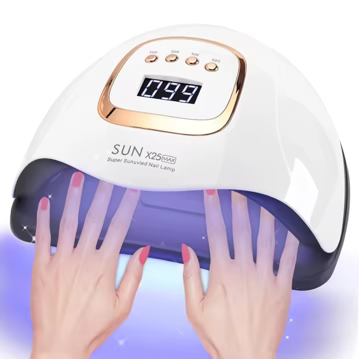Lámpara de uñas LED UV de 380 W, luz de esmalte de gel para secador de uñas profesional con 81 cuentas, luz de uñas UV con 4 configuraciones de temporizador, secador LED de gel de curado de esmalte de uñas con sensor automático - 1