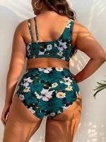 Conjunto de bikini sexy de talla grande para mujer, tankini 2024, traje de baño estampado, ropa de playa, traje de baño de dos piezas 5XL - details 2