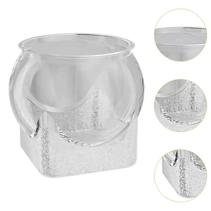 Pecera redonda Ultra transparente, tanque de visualización de plástico extraíble, vista de 360 ​​grados, adorno decorativo de mesa para acuario pequeño de escritorio - 1