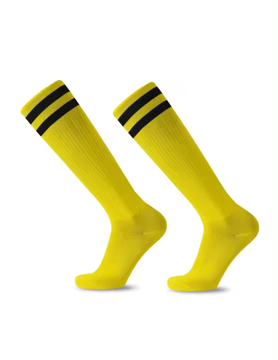 Calcetines de Fútbol a Rayas Blancas y Negras Altura del Tobillo Ideal para Hombres, Niños, Mujeres - 1