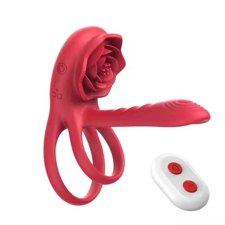 Anillo de Vibrador de Rosa Estimulador de Erección con Control Remoto Anillo G-spot para Estimulación Clitorial Juguetes Sensuales para Adultos - 1
