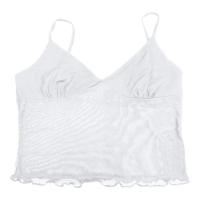 Top corto sexy con volantes Camiseta sin mangas Y2k con cuello en V Chaleco de tirantes sólido - details 8