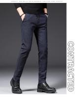 Pantalones de felpa de invierno para hombre, pantalones de negocios cálidos con cordón de terciopelo, gruesos, informales, elásticos - details 15