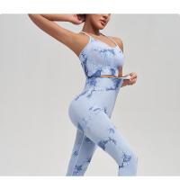 Ropa De Yoga Tie-Dye para Deportes Al Aire Libre, pantalones De chándal elásticos transpirables, Sudor Absorbente, traje De levantamiento De cadera, Alta Cintura - details 18