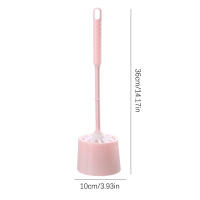 Cepillo De Limpieza Para Inodoro Con Base Set De Hogar Cepillo De Plástico Con Cabeza Redonda Y Mango Largo Evita Esquinas Muertas - details 6