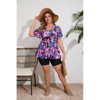 Vetacats Nuevo traje de baño de dos piezas de talla grande para mujer, estampado conservador - details 2
