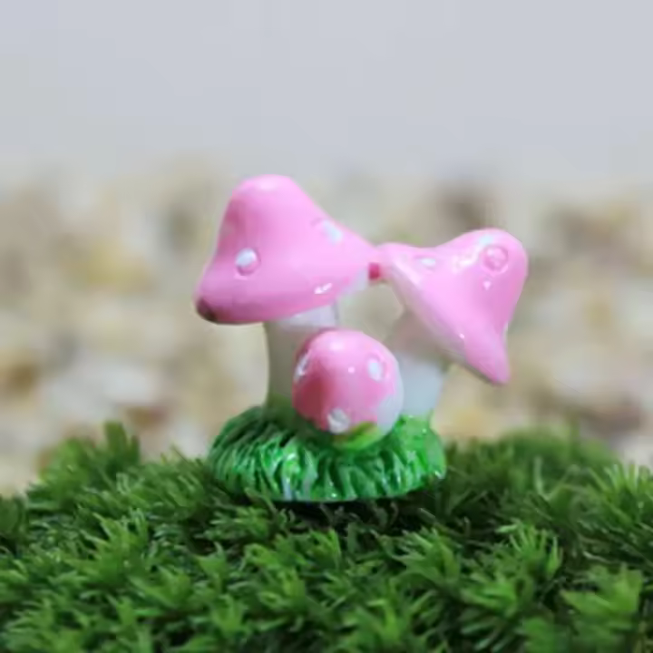 Adorno de Jardín de Setas de Resina Bonsái Plantes Decoración de Casa de Muñeca DIY - 1