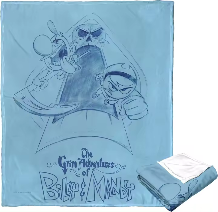 Manta de tiro de tacto de seda de Billy y mandía, amigos con la muerte - 1