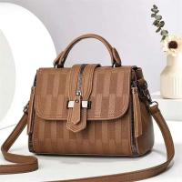 Bolso de hombro diagonal de gran capacidad de alta gama para mujer, botón con cremallera, forro de poliéster -21497 - details 13