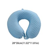 Almohada de viaje en forma de U con patrón de escamas de pescado, almohadilla para reposacabezas extraíble de rebote lento, transpirable y agradable para la piel - details 0