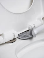 Cepillo De Inodoro Mini De Silicona Con Base Antifugas Y Cerdas Flexibles Para Baño Cepillo Rápido Secado Soporte Eco-amigable - details 6