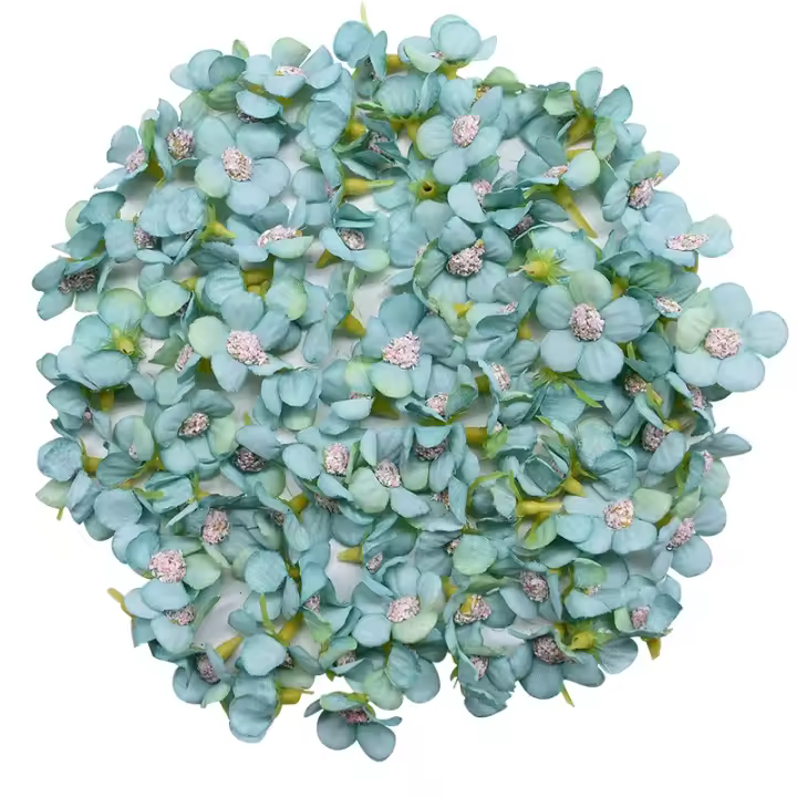 Mini flores artificiales de seda para decoración del hogar, margaritas Multicolor de 50 piezas, 2cm, para corona, álbum de recortes, boda - 1