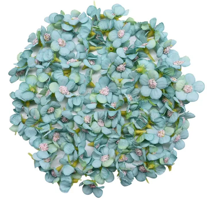 Mini flores artificiales de seda para decoración del hogar, margaritas Multicolor de 50 piezas, 2cm, para corona, álbum de recortes, boda - 1