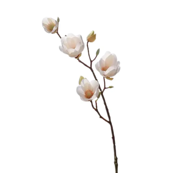 Ramas de Magnolia artificiales de 78cm, simulación hecha a mano de tacto Real, arte Floral de Magnolia grande, flor falsa, decoración de jardín al aire libre - 1