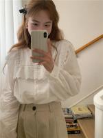 Blusa de verano para mujer, camisa de primavera, blusa para mujer, Blusas largas de gasa, informales, elegantes, Vintage, de manga larga, holgada de gran tamaño, blanca - details 0