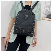 Mochila de Piel Sintética JIEROTYX Estilo Gótico Gran Capacidad Para Mujer Negro - details 7