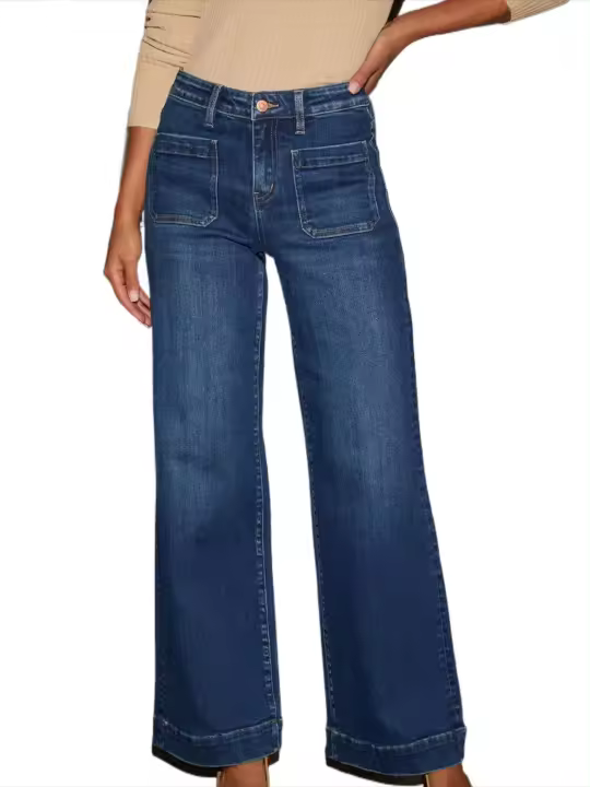 Jeans para Mujer Cintura Alta Pierna Recta Estilo Haraku Elegante - 1