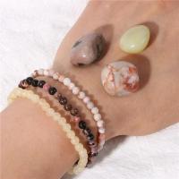 Pulsera de Piedras Naturales 4mm con 3pcs Cuarzo Rosa Piedra Amatista Rojo Ágata Turquesa Opalo - details 8