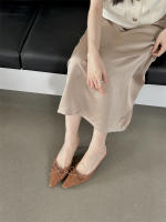 Nuevo arco medio stiletto Muller zapatos bolsa cabeza media zapatillas de las mujeres de gran tamaño de tacón alto zapatos individuales zapatillas geniales - details 13