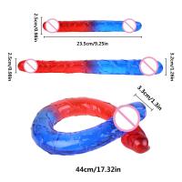 Doble Terminado Realista Dildo Endoso Flexible de Gradiente para Bióloga Anal Butt Plug - details 7