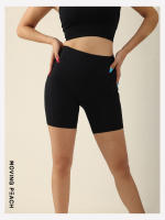 Pantalones cortos de mujer MOVING PEACH con bolsillos laterales para levantamiento de cadera pantalones deportivos gruesos y suaves transpirables de APC material exterior 75% Nylon + 25% Spandex - details 17