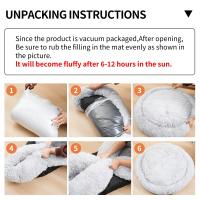 Cama de felpa larga para perro, cama redonda para mascotas, antiansiedad, cojín de sofá para perros pequeños y medianos - details 1