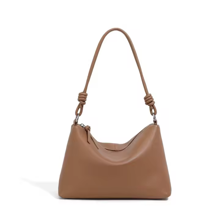 Bolso de Mano de Cuero de Vaca Primera Capa Manga Cruzada de Viaje Sencillo y Gran Capacidad - 1