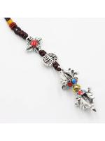 LLavero de campana de Vajra budista tibetana para hombre y mujer, colgante de joyería hecho a mano, cordón, campana de mano, cuerda tejida, colgadores de coche - details 12