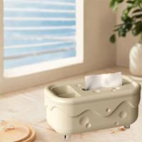 Caja de pañuelos de queso Kawaii creativa, soporte de plástico elegante para pañuelos, caja de almacenamiento de papel con acabado brillante para oficina - details 2