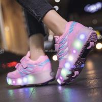 Flash LED infantil de calidad apto tanto para hombre como para mujer, con zapatos de skate recargables de 2 ruedas - details 2