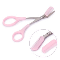 Tijeras de belleza para cejas de acero inoxidable, herramienta de recorte de cejas de precisión con peine para maquillaje y aseo - details 0