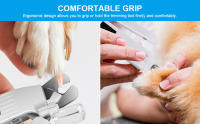 Cortauñas para perros y gatos, cortaúñas eléctrico recargable para perros y amoladora de uñas para perros con 2 patas de luz LED, kit de aseo, lima de uñas para perros, cortaúñas silenciosas para mascotas y cortadora para perros y gatos - details 4