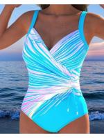 Traje de baño sexy 2025 con corte cruzado, hilo plisado y ribete, bikini de una pieza. - details 0