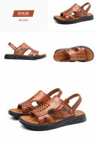 Nuevos zapatos de playa de cuero antideslizante de la temporada, zapatillas geniales casuales de piel de vaca de primera capa con suela suave para hombres - details 17