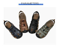 Sandalias de piel auténtica para hombre, zapatos informales para la playa, calzado deportivo antideslizante para exteriores, zapatos romanos de talla grande 38-48 - details 4