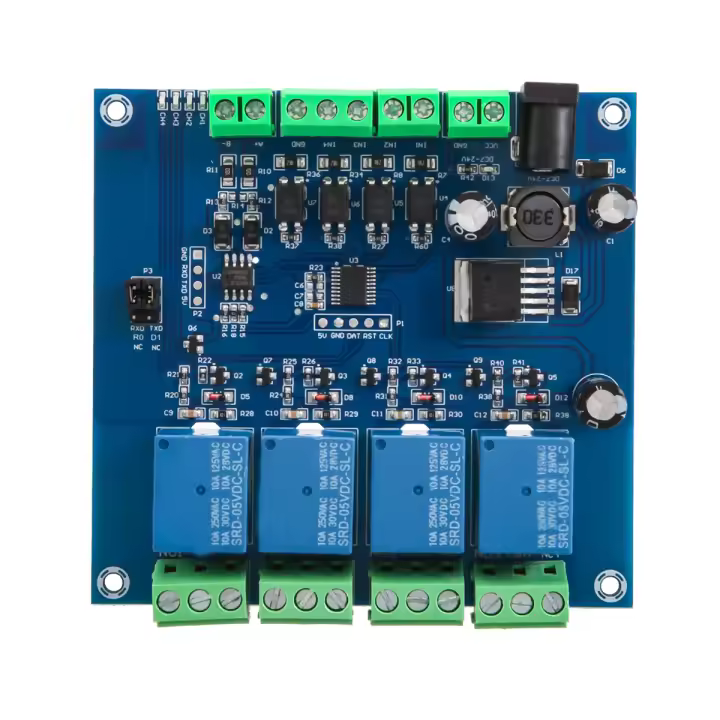 Modbus RTU módulo de relé de 4 vías, 7-24V, interruptor de módulo de relé RS485/TTL, entrada y salida con protección antirretroceso - 1