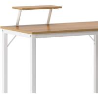 Mesa de ordenador de 100 cm, mesa de trabajo con estante, robusta y fácil de instalar, madera y metal, diseño moderno, estilo industrial - details 9