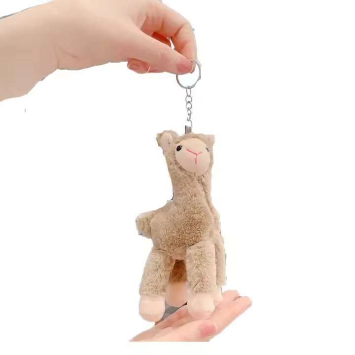 Colgante de muñeco de peluche a la moda, bolsa de regalo hecha a mano para niños, decoración, llavero de Alpaca, llavero de oveja, llavero de juguete de peluche, llavero de Animal - 1