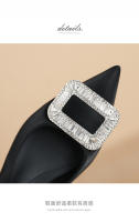 Zapatos de tacón de aguja con diamantes de imitación de metal francés de nuevo estilo para mujer - details 4