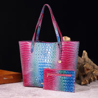 Nuevo europeo y americano transfronterizo Amazon estación independiente portátil tote madre retro bolso de las mujeres multicolor Brahman patrón de cocodrilo - details 19