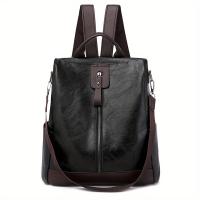 Mochila Retro de cuero PU suave para mujer, bolso de una tira, bolso de viaje corto impermeable antirobo para exteriores - details 2