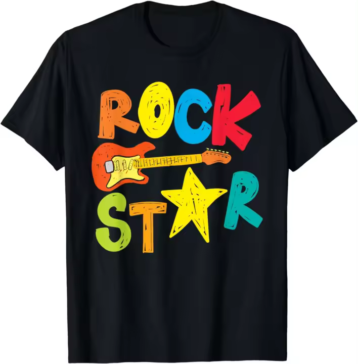 Camiseta Rock Star and Guitar - Long Live Rock and Roll - 1