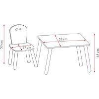 Juego de Mesa y Silla para Niños Blanco 55x55x45cm 27,5x27,5x50,5cm 1771213 - details 2