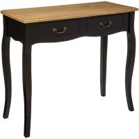 Mueble Consola de 2 cajones de Madera Negra de 78 cm de Altura, cm - details 0