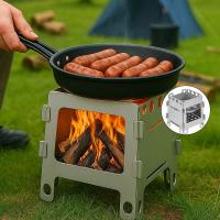Estufa al aire libre portátil de acero inoxidable con alcohol para leña, equipo de camping, cocina, senderismo - details 0