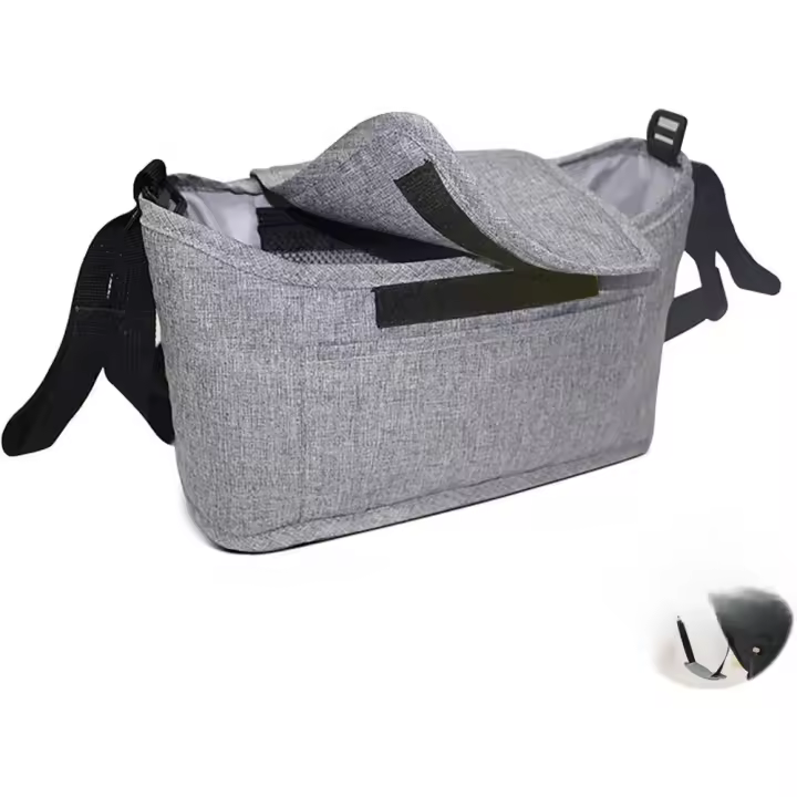 Organizador de cochecito, bolsa universal para cochecito de bebé con correa de hombro ajustable, bolsa de almacenamiento - 1