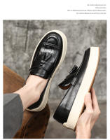 Zapatos de cuero Verano para hombres Jóvenes Estilo británico Mocasines perezosos Zapatos Doudou casuales - details 9
