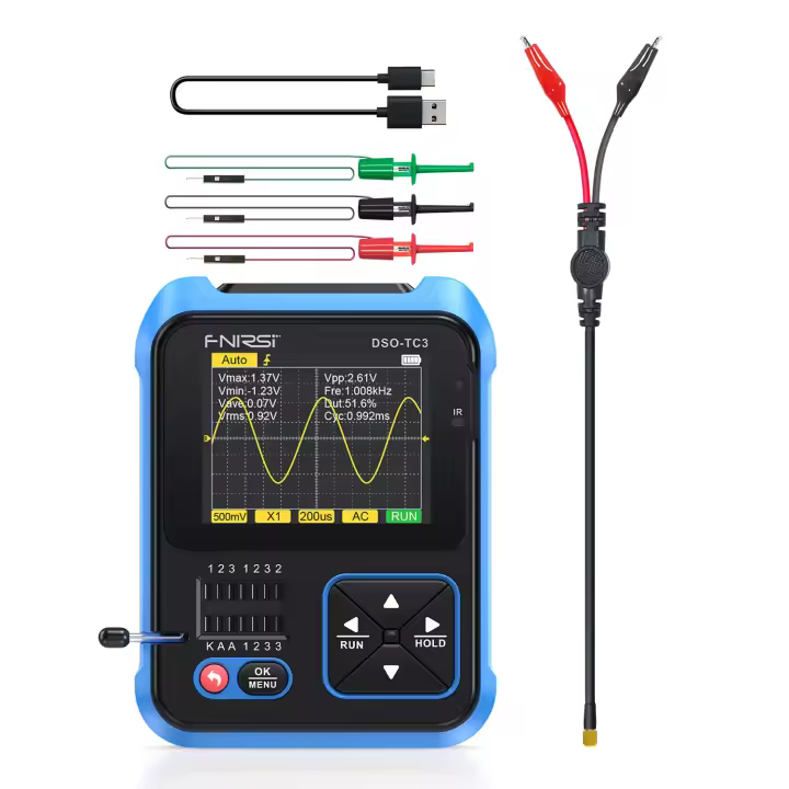 Probador de Transistores FNIRSI DSO-TC3 Generador de Señal Multifuncional 3 en 1 Componente Electrónico Digital Osciloscopio - 1