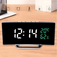 Alarma Digital Led de escritorio con hora, fecha, temperatura, humedad, pantalla, 12/24h, reloj de mesa de escritorio multifunción - details 0